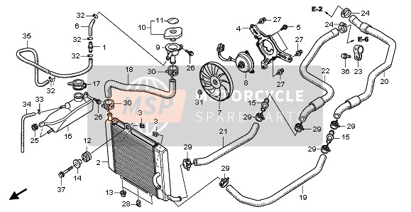 Honda NSS250S 2009 Radiator voor een 2009 Honda NSS250S